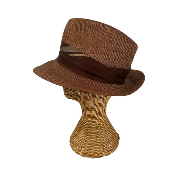 Stetson Vintage Mens Fedora Straw Brown Hat - Picture 1 of 10